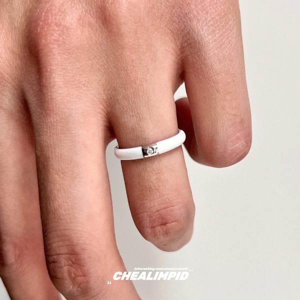 Minimalist Porcelain Zircon Ring For Cheap - Image 4