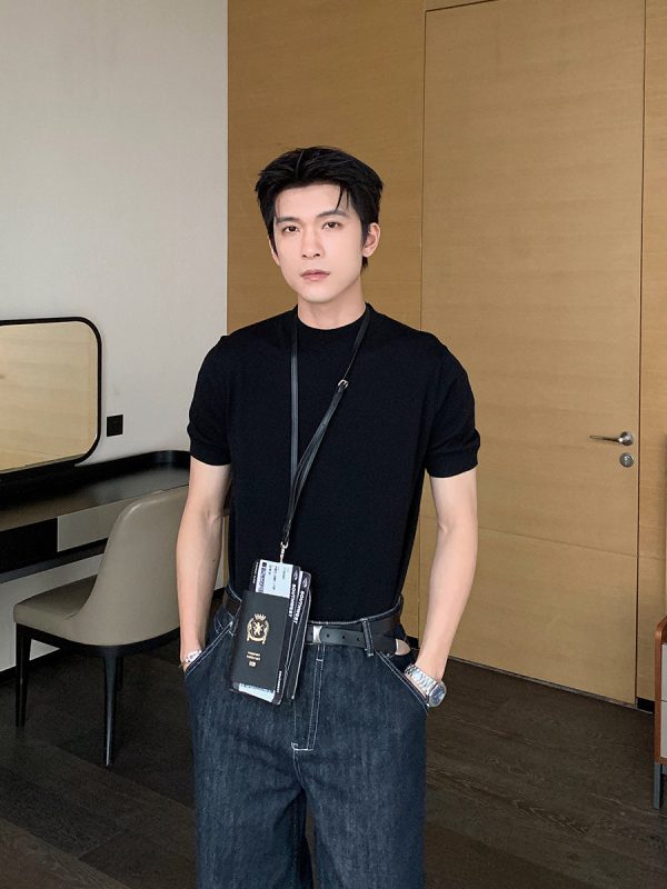 Slim-fit Short-Sleeve T-shirt For Sale - Image 2