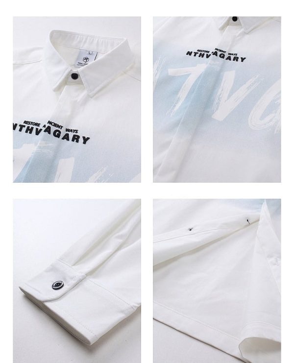 Gradient Printed Long-Sleeve Casual Shirt Online - Image 3