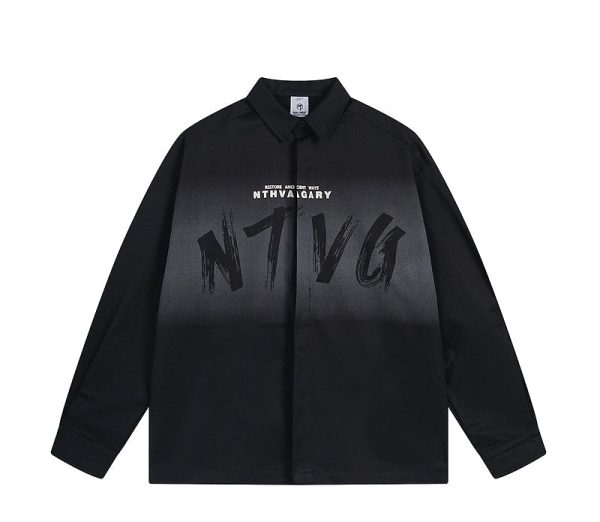 Gradient Printed Long-Sleeve Casual Shirt Online - Image 2