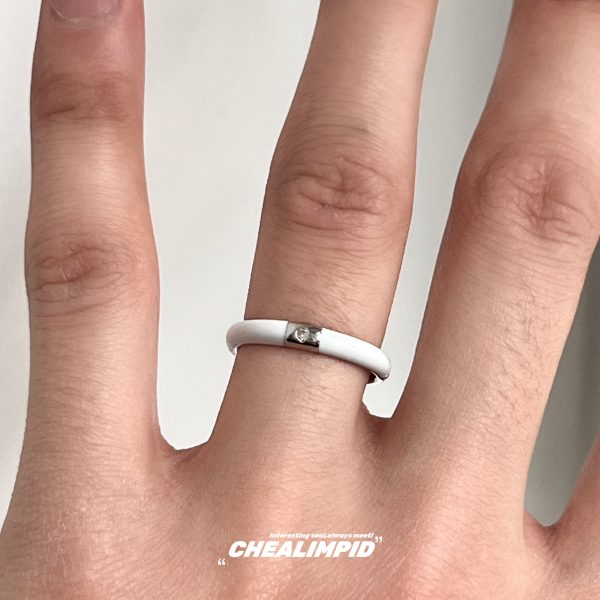 Minimalist Porcelain Zircon Ring For Cheap - Image 2