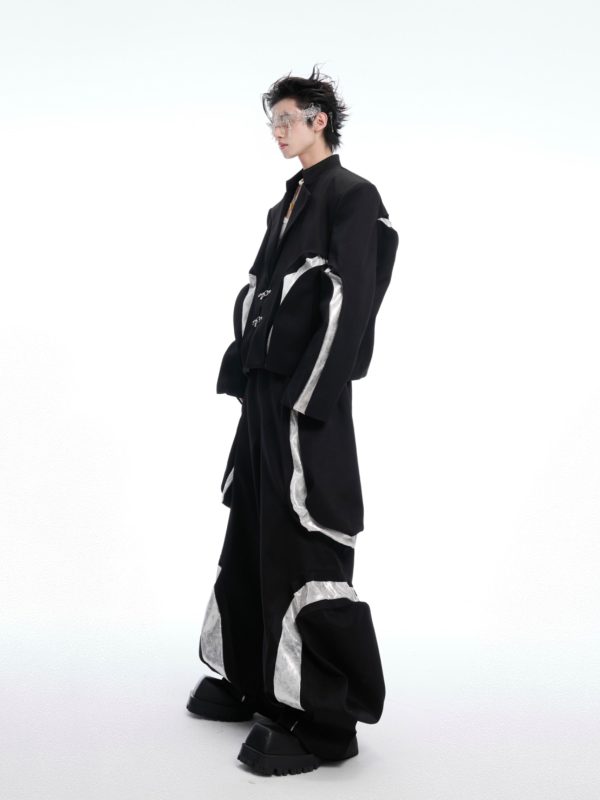 Deconstructed Twill Suit Jacket Fashion - Image 5
