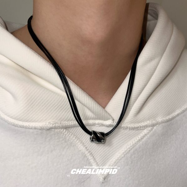 Pendant Leather Rope Necklace Fashion - Image 2