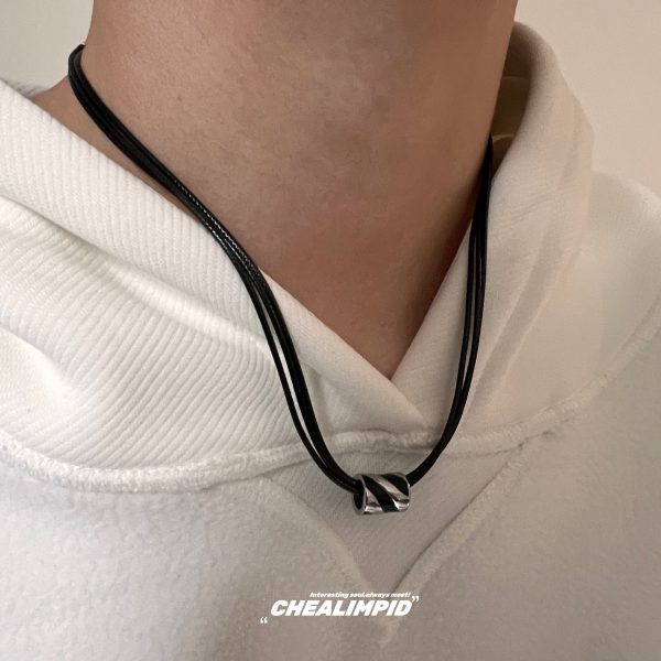 Pendant Leather Rope Necklace Fashion - Image 4