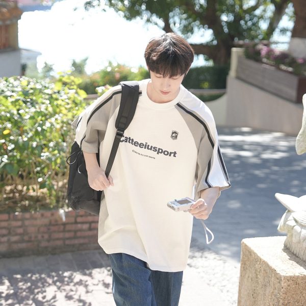 Heavyweight Raglan Cotton Printed T-shirt Online - Image 2