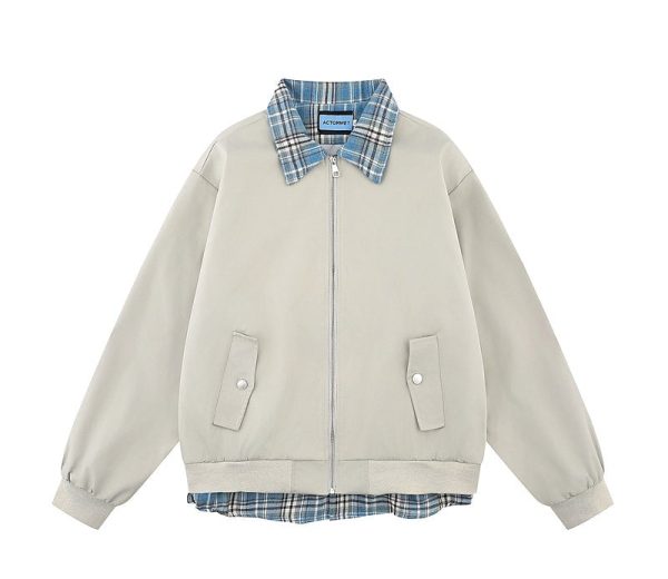 Retro Plaid Two-Piece Baseball Jacket Online - Image 2