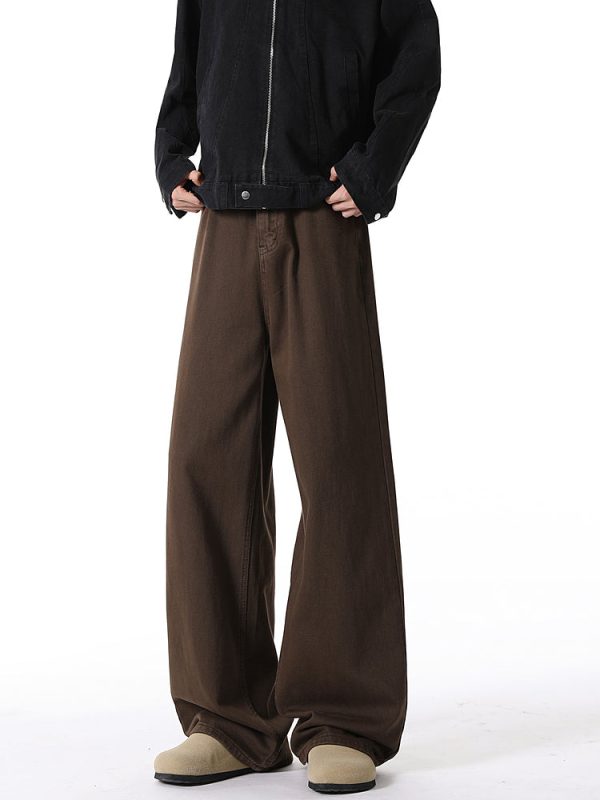 Retro Loose Fit Straight Casual Pants Hot on Sale