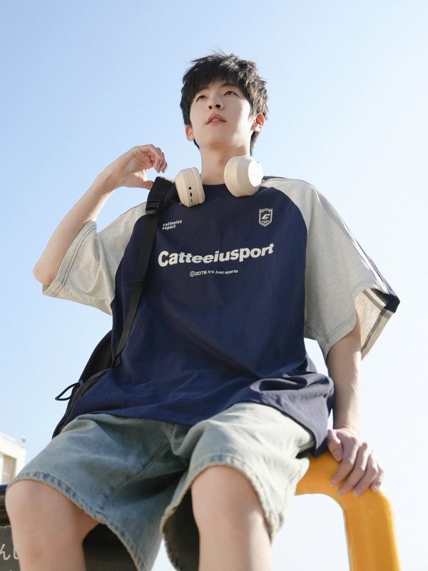 Heavyweight Raglan Cotton Printed T-shirt Online