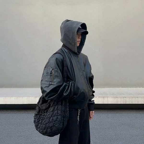 Hooded Double-Sided Leather Jacket Supply