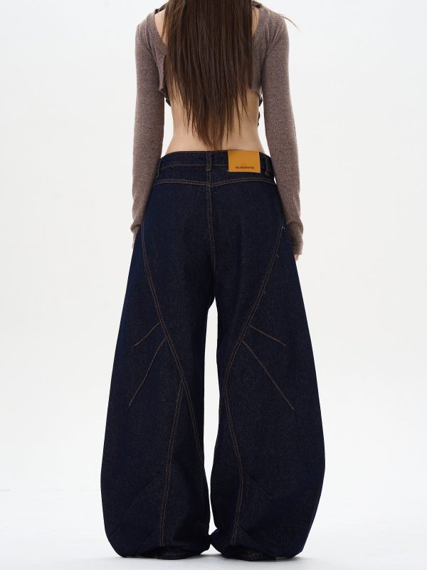 Buttoned Deconstructed Denim Pants Online now - Image 3