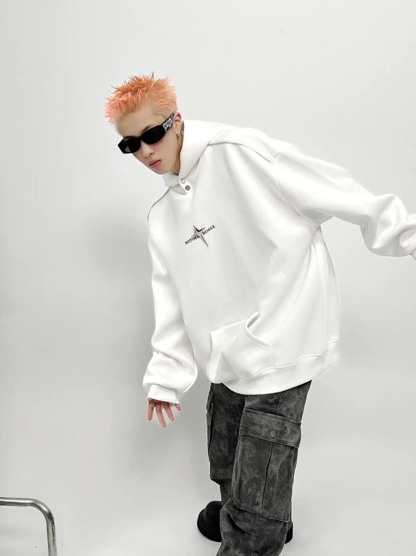 Oversized Hoodie with Cross Star on Sale - Image 2