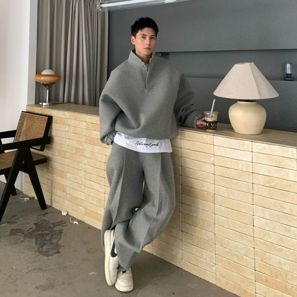 Relaxed Fit Sports Sweatshirt Set Online Sale - Image 4