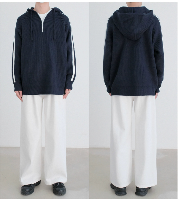 Half-Zip Hooded Sweater For Sale - Image 4