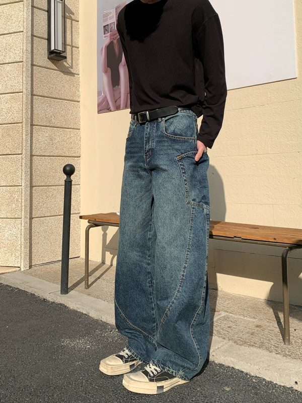 Distressed Loose Fit Floor-Length Jeans Supply - Image 2