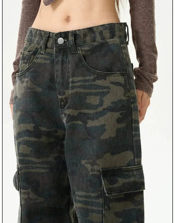 Wide-Leg Cargo Pants with Pockets Supply - Image 5