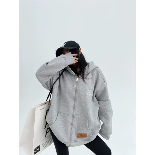 Pearl-Trim Oversized Hoodie Discount - Image 4