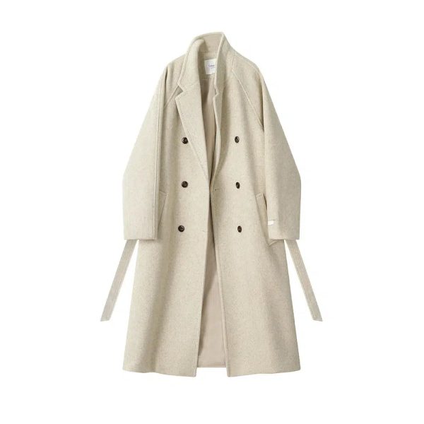 Double-Breasted Wool Coat with Belt Supply - Image 3