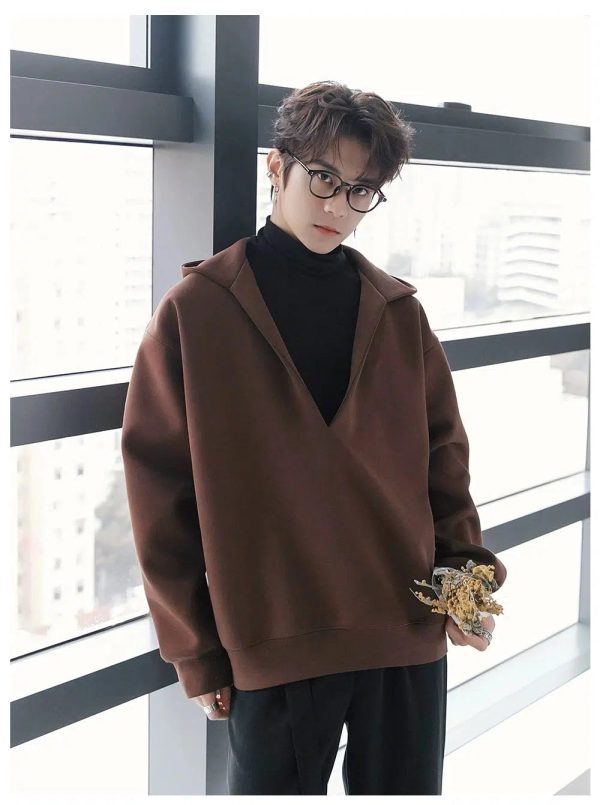 Two-piece V-high Collar Sweatshirt Online now - Image 5