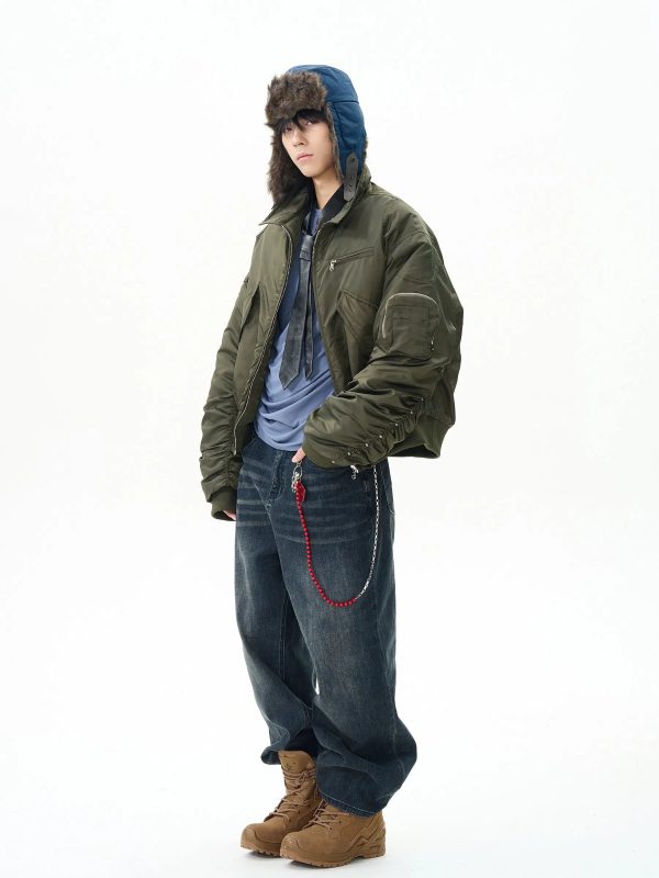 Green Insulated Pilot Jacket Online Hot Sale - Image 3
