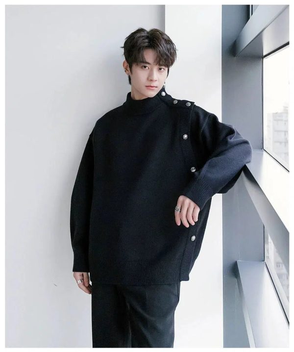 Cozy Knit Sweater with Button Detail Supply