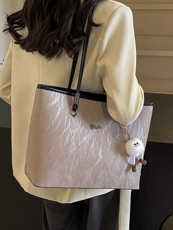 Plush Keychain Chic Shoulder Tote Bag Online Sale - Image 5