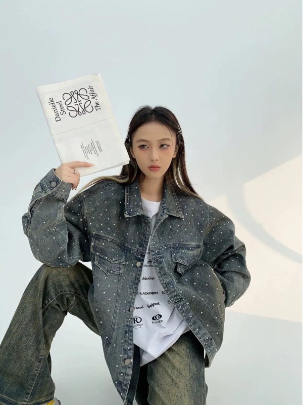Peal Studded Denim Jacket Supply - Image 2