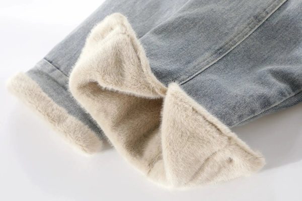 Denim Shearling Trimmed Coat on Sale - Image 5