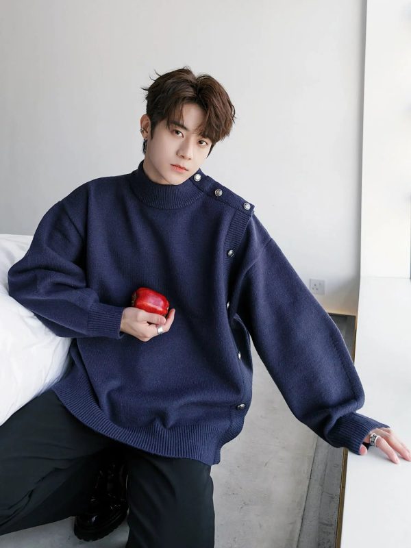 Cozy Knit Sweater with Button Detail Supply - Image 2