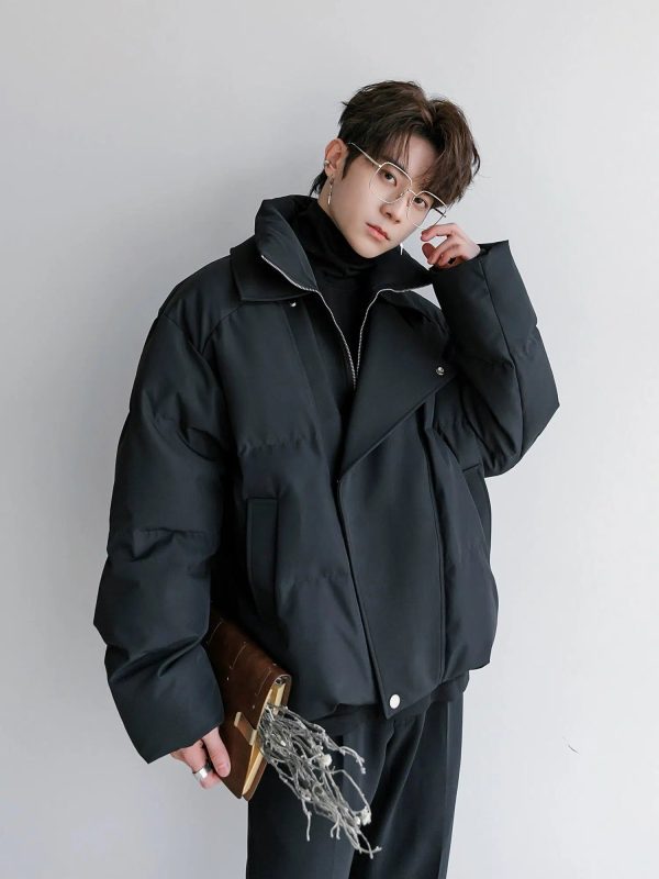 Two-piece  Oversized Jacket with High Collar For Sale - Image 4