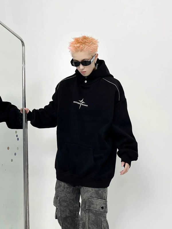 Oversized Hoodie with Cross Star on Sale - Image 3