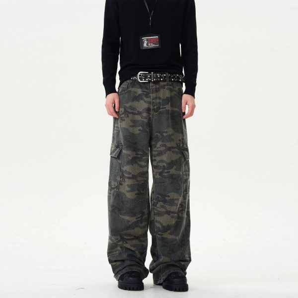 Wide-Leg Cargo Pants with Pockets Supply - Image 2