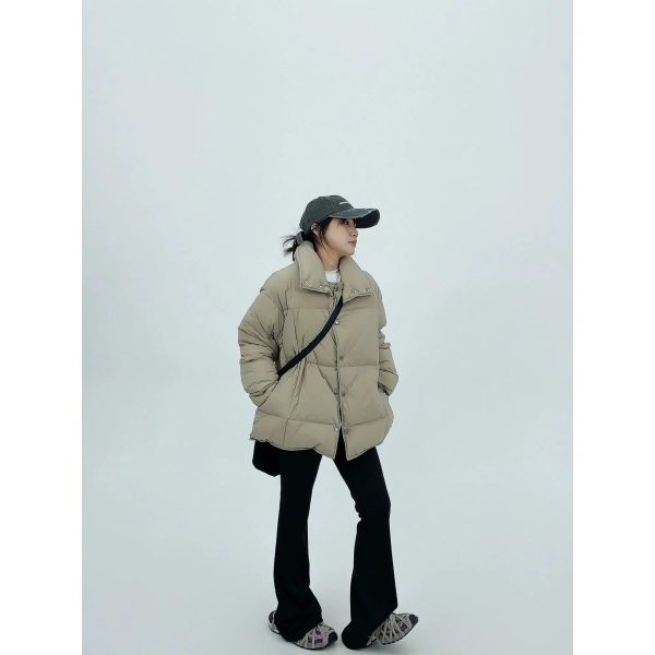 Thick Collar Minimalist Down Jacket Sale - Image 4