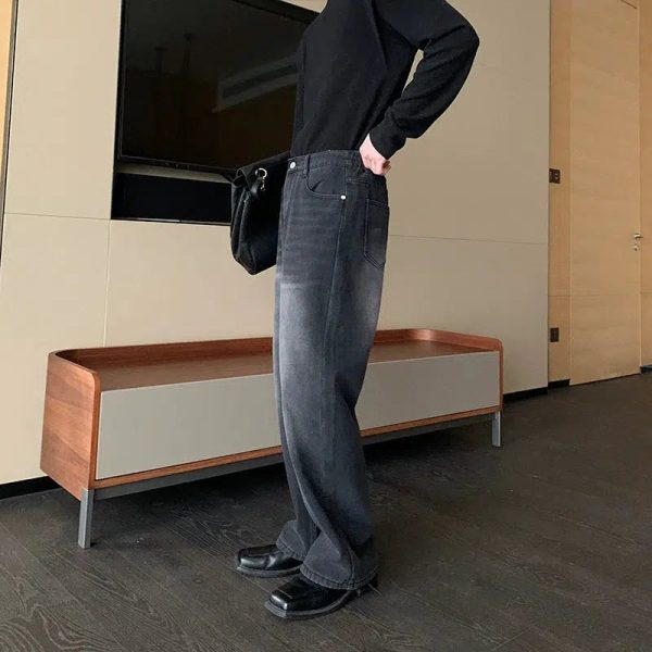 Dark Grey Denim Flared Pants on Sale - Image 5
