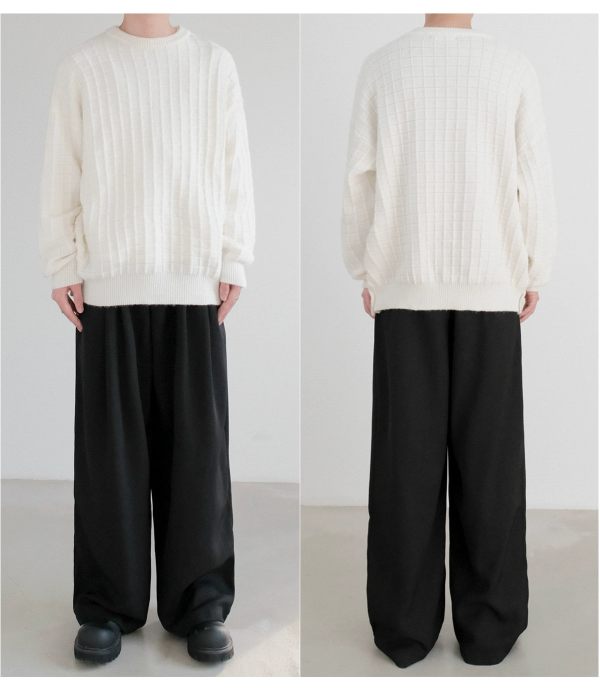 3D Plaid Drop Shoulder Sweater For Discount - Image 4