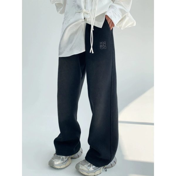 Embroidered Wide-Leg Sport Pants Discount - Image 2