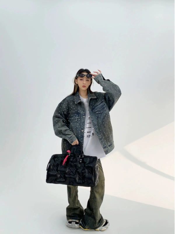 Peal Studded Denim Jacket Supply - Image 4