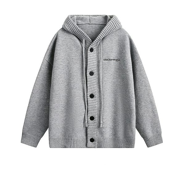 Hooded Button-Up Knit Cardigan Sweater Online Hot Sale