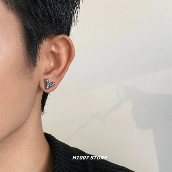 Titanium Steel V-Shaped Stud Earrings Cheap - Image 4