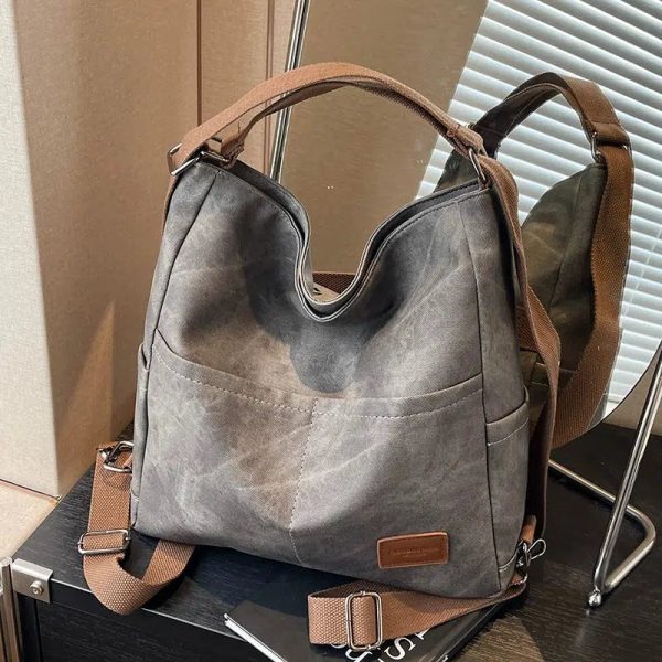 Multiple Pockets Canvas Backpack For Cheap - Image 4
