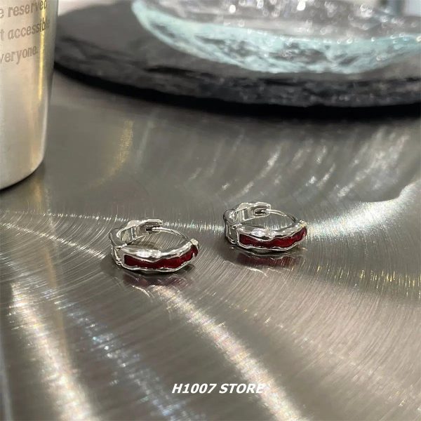 Red Hoop Earrings Fashion