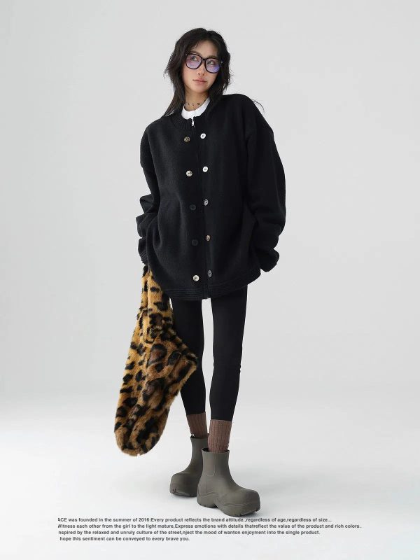 Oversized Button-Up Sweatshirt For Discount - Image 2