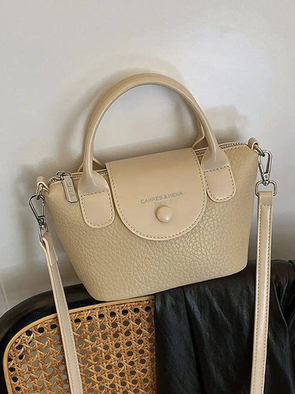 Small Leather Bucket Crossbody Bag For Sale - Image 3