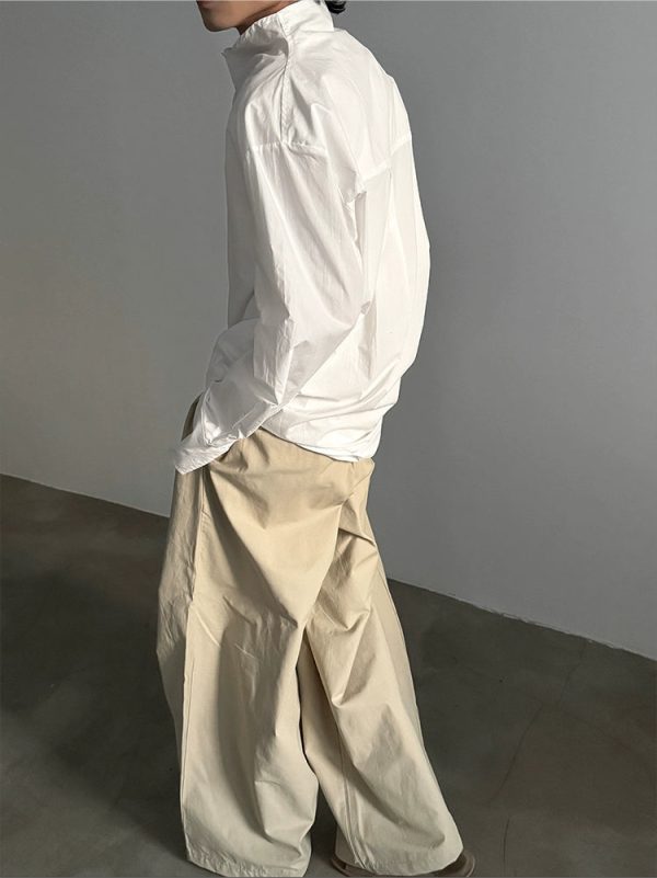 High Collar Long Sleeve Shirt For Cheap - Image 5