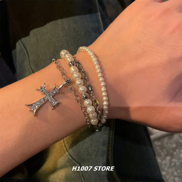 Multi-layer Beaded Cross Bracelet For Cheap - Image 3