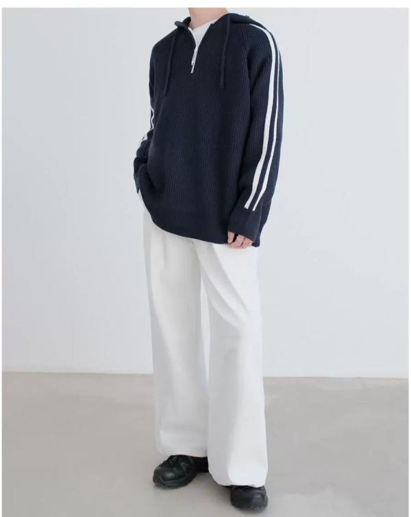 Half-Zip Hooded Sweater For Sale - Image 3