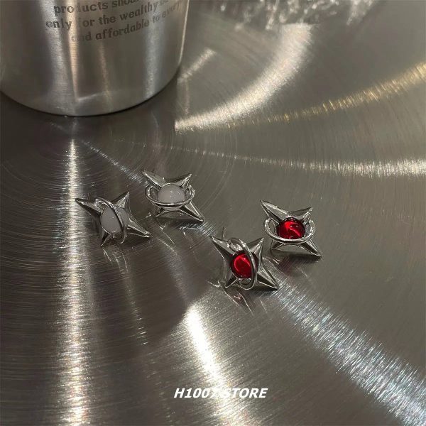 Star-Shaped Hip-Hop Stud Earrings Cheap - Image 5