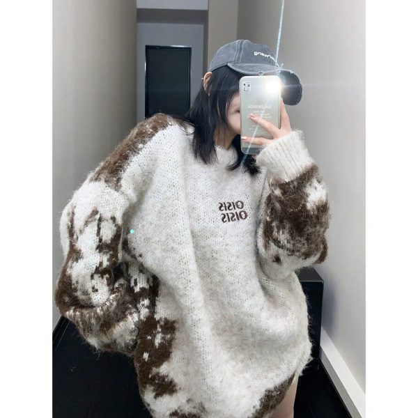Cozy Knit Graphic Sweatshirt Online Sale