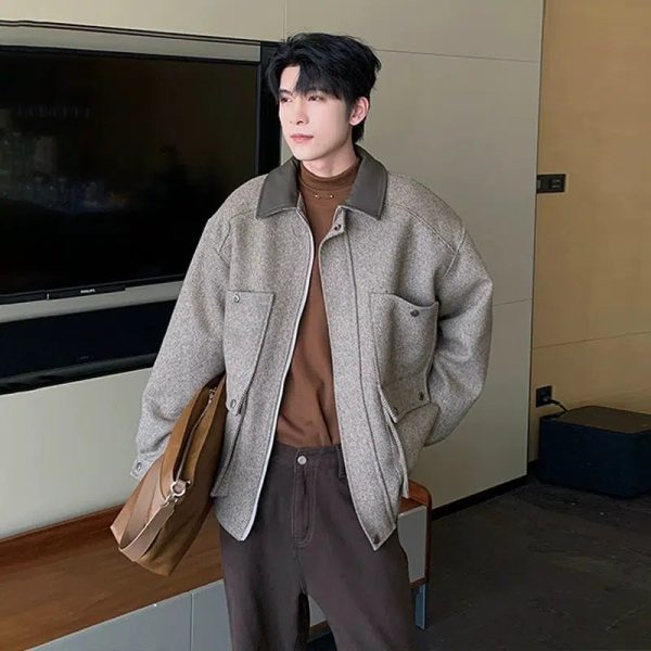 Wool-Blend Jacket with Pockets For Cheap - Image 3