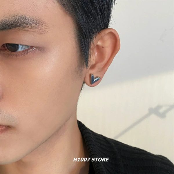 Titanium Steel V-Shaped Stud Earrings Cheap - Image 3