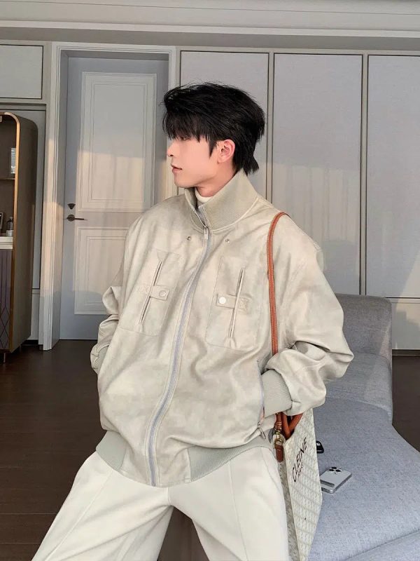 PU Leather Pilot Jacket Hot on Sale - Image 3